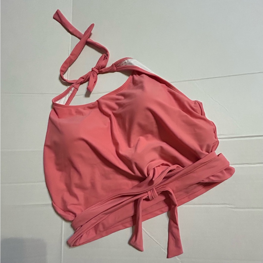 NWOT XL Coral Reef Pink Halter Swim Top